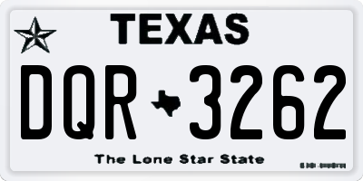 TX license plate DQR3262