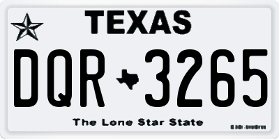 TX license plate DQR3265