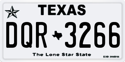 TX license plate DQR3266