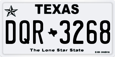 TX license plate DQR3268
