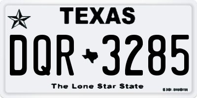 TX license plate DQR3285