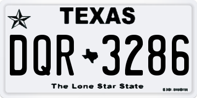 TX license plate DQR3286