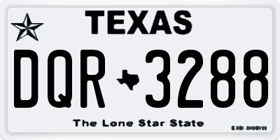 TX license plate DQR3288