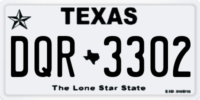 TX license plate DQR3302