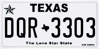 TX license plate DQR3303