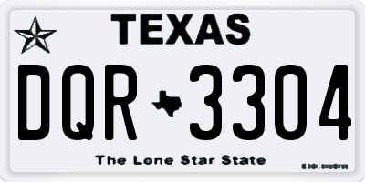 TX license plate DQR3304