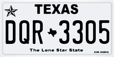 TX license plate DQR3305