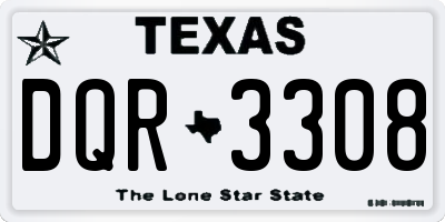 TX license plate DQR3308