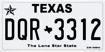 TX license plate DQR3312