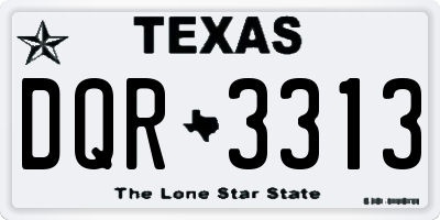 TX license plate DQR3313