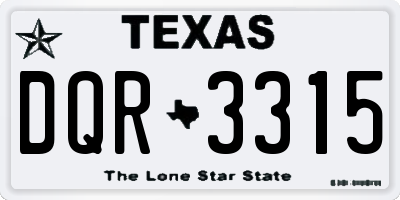 TX license plate DQR3315