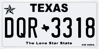 TX license plate DQR3318