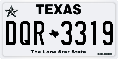 TX license plate DQR3319