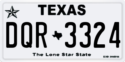 TX license plate DQR3324
