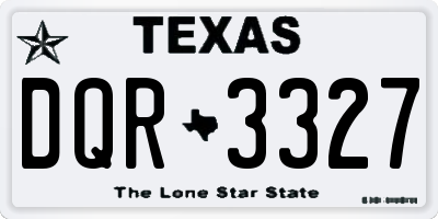 TX license plate DQR3327