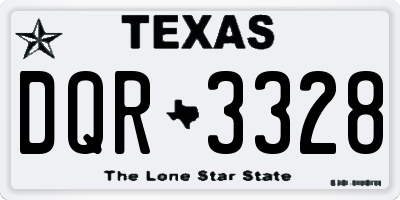 TX license plate DQR3328