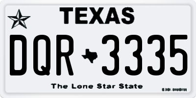 TX license plate DQR3335