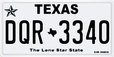 TX license plate DQR3340