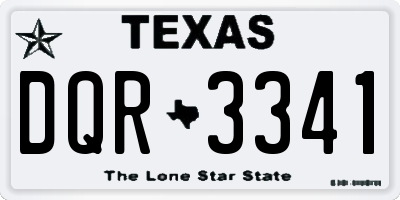 TX license plate DQR3341