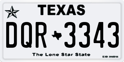 TX license plate DQR3343