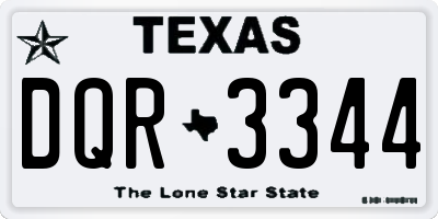 TX license plate DQR3344
