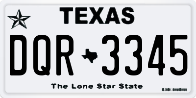TX license plate DQR3345
