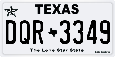 TX license plate DQR3349