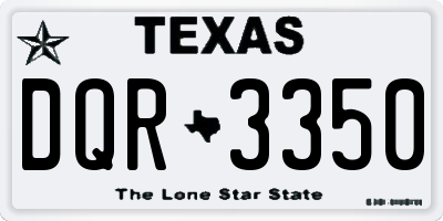 TX license plate DQR3350