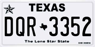 TX license plate DQR3352