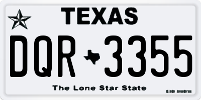 TX license plate DQR3355