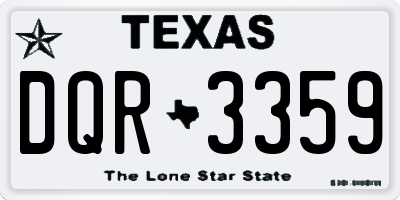 TX license plate DQR3359