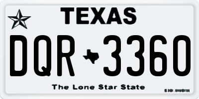 TX license plate DQR3360