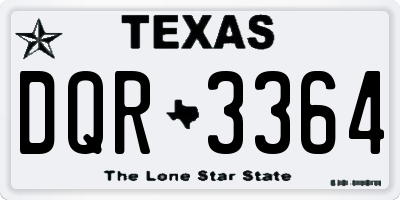 TX license plate DQR3364