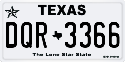 TX license plate DQR3366