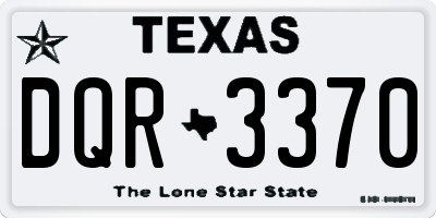 TX license plate DQR3370