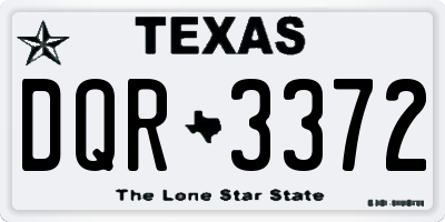 TX license plate DQR3372