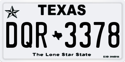 TX license plate DQR3378