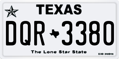 TX license plate DQR3380