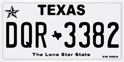 TX license plate DQR3382