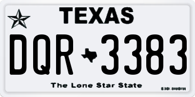 TX license plate DQR3383