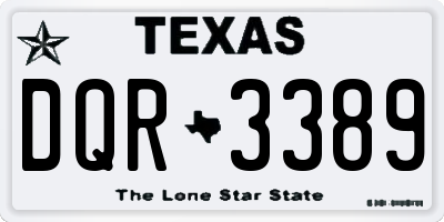 TX license plate DQR3389