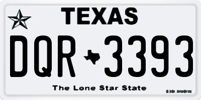 TX license plate DQR3393