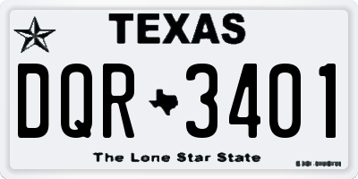 TX license plate DQR3401