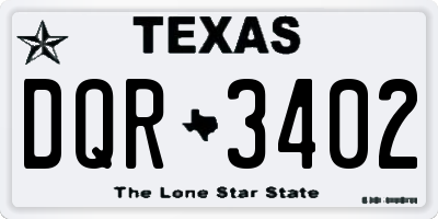 TX license plate DQR3402