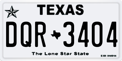 TX license plate DQR3404
