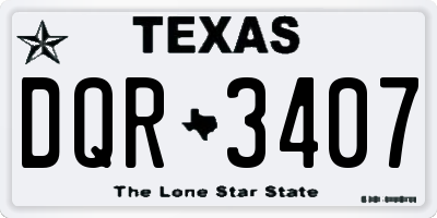 TX license plate DQR3407