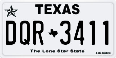 TX license plate DQR3411