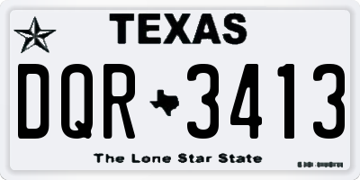 TX license plate DQR3413