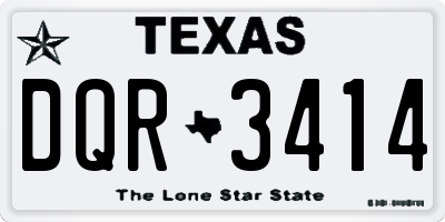 TX license plate DQR3414