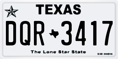 TX license plate DQR3417
